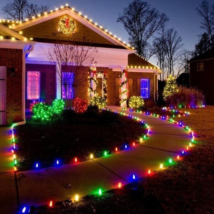 Christmas lighted yard decor