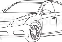 Car black and white drawing easy