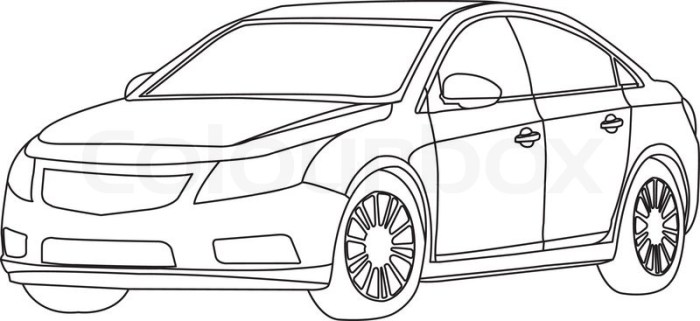 Car black and white drawing easy