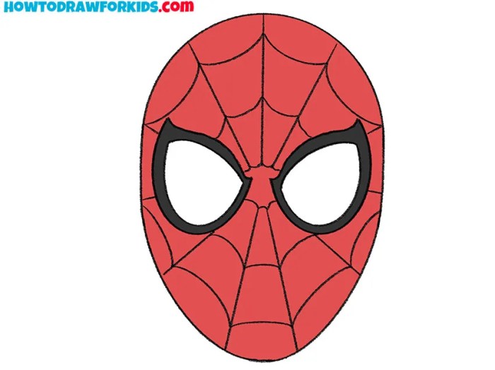 Easy sketch spider man head drawing