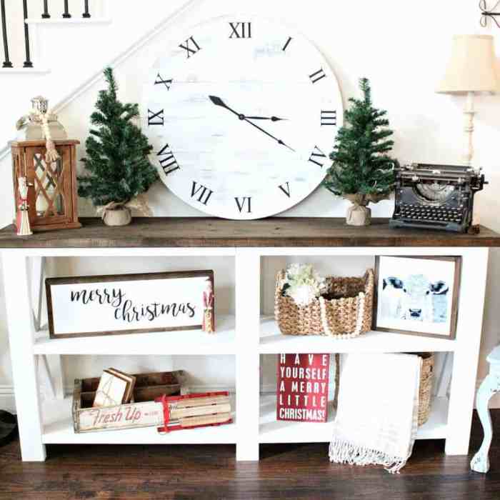 Christmas decor for console table