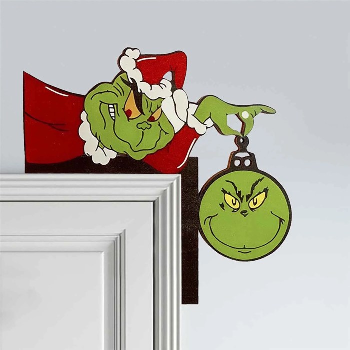 Grinch christmas door decor