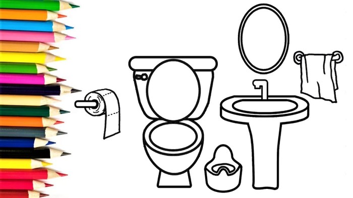 Animated bathroo drawing easy