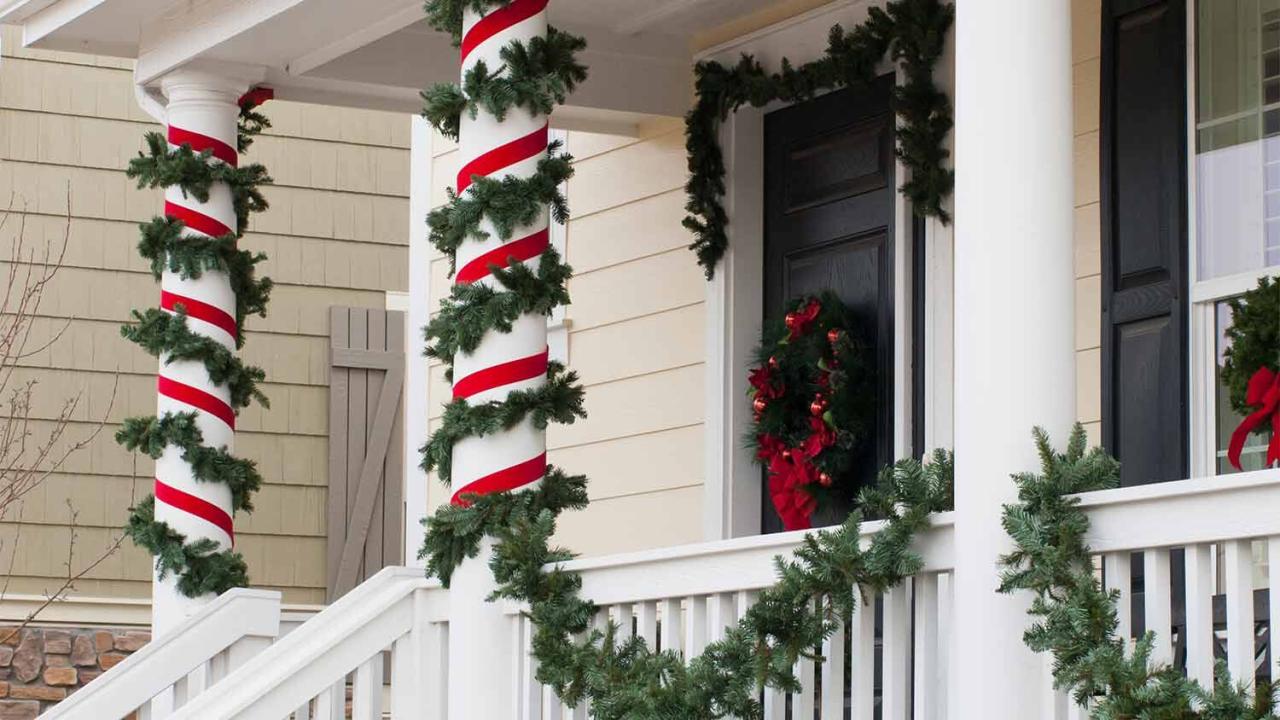 Christmas decor for columns