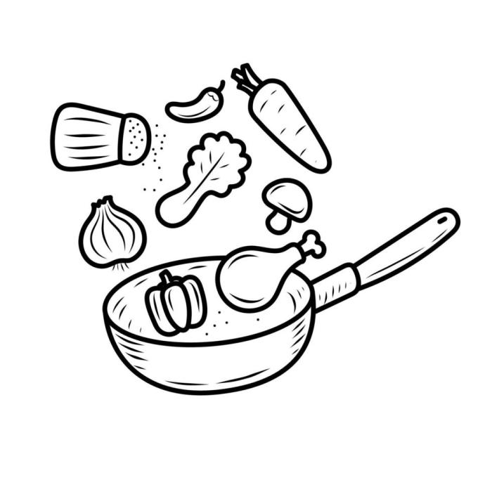 Cooking supplies drawing easy