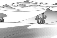 Desert biome drawing easy no color