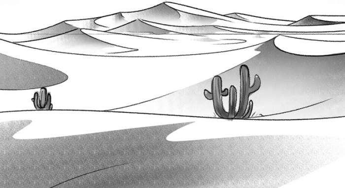 Desert biome drawing easy no color