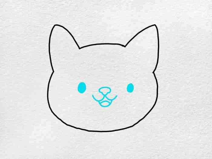 Cat face drawing easy