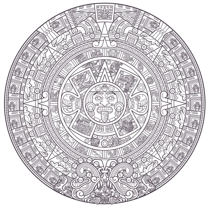 Aztec sunstone drawing easy