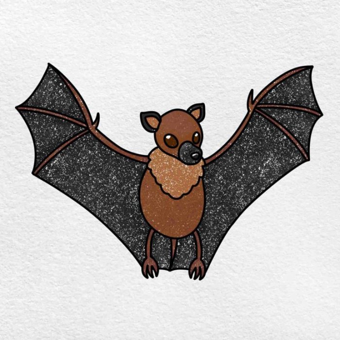 Fruit bat drawing easy haed