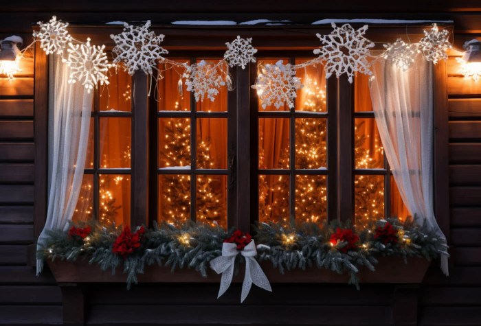 Bay window christmas decor