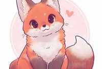 Grey fox cute easy drawing