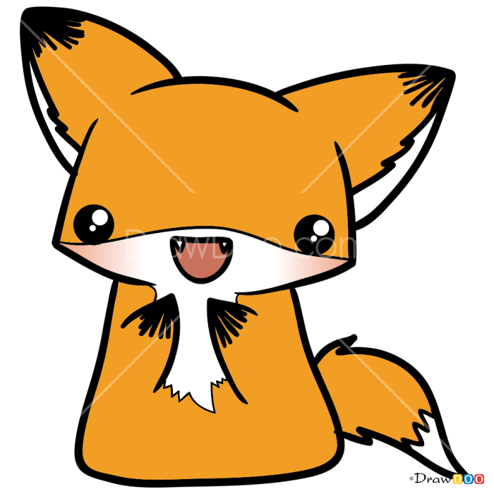 Grey fox cute easy drawing